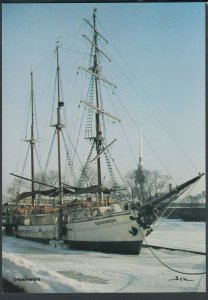 Shipping Postcard- Crownwork, Russian Barque, Frozen River Neva,Leningrad RR6880