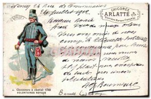 Old Postcard Fantasy Militaria Hunters riding in 1745 Uniform royal Volunteer...