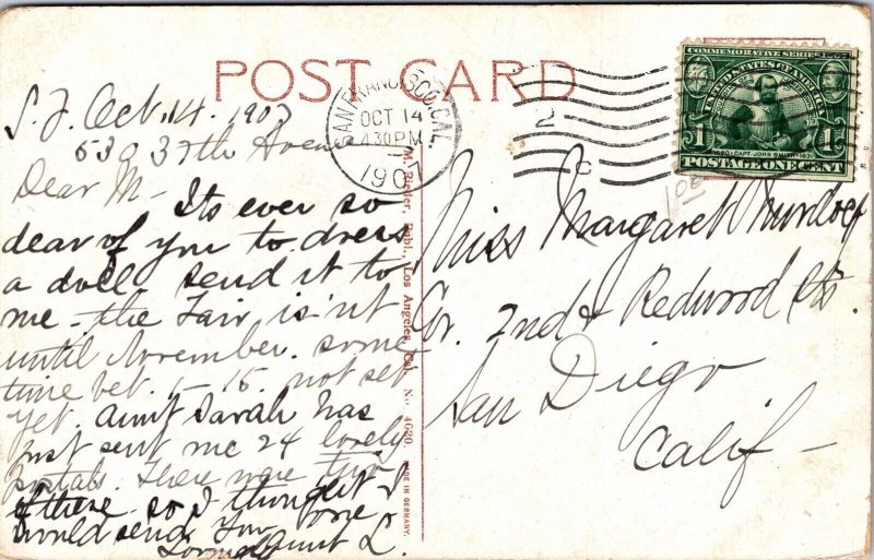 Rooster Rock Columbia River Antique Postcard PM Cancel WOB Note DB 1c John Smith 