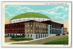 Independence Missouri MO Postcard LDS Auditorium Building Exterior 1951 Vintage