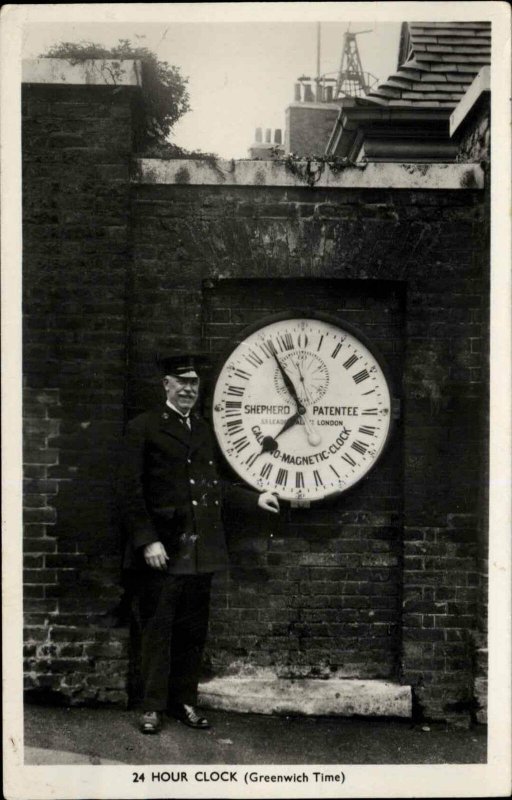 Greenwich UK Time Official 24 Clock Real Photo Postcard