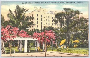 Vintage Hotel Dixie Grande Postcard Bradenton Florida Linen Era
