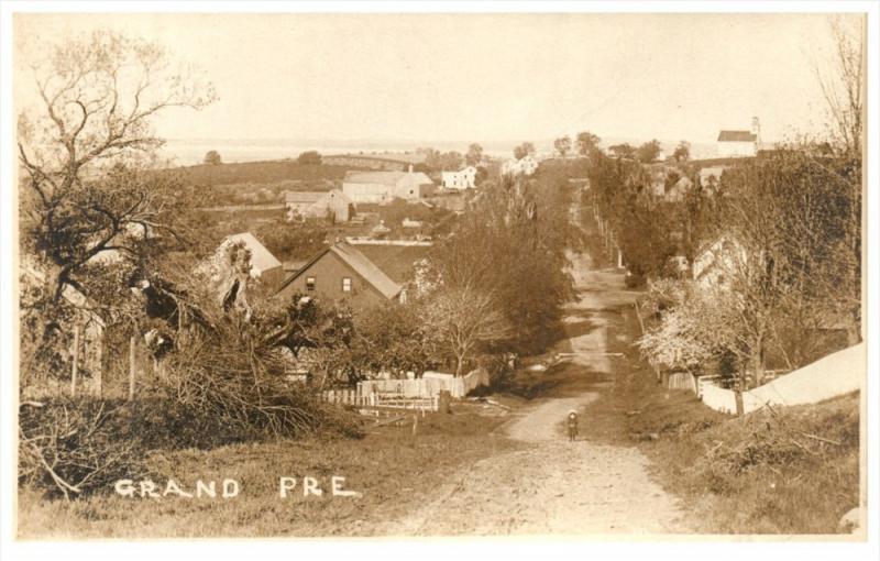 18313 Nova Scotia Grand Pre 1930's Aerial view of  Village