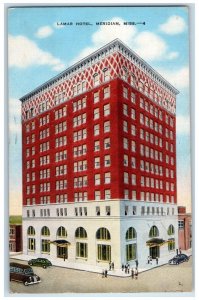 Meridian Mississippi Postcard Lamar Hotel Exterior Building 1949 Vintage Antique