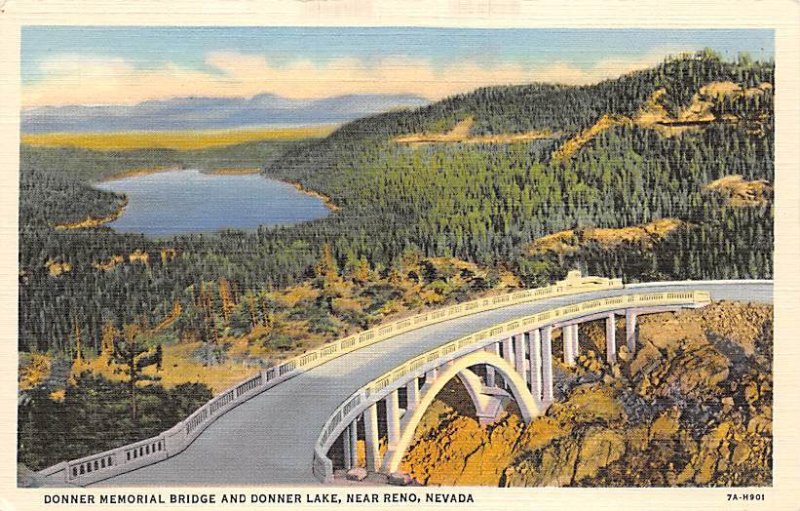 Donner Memorial Bridge and Donner Lake Reno, NV, USA Unused 