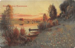 Roscommon Michigan~Beautiful Sunset Scene~Person in Boat along Lake~'20 Postcard