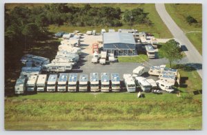 Transportation~Air View Recreational Specialties Motor Homes~Vintage Postcard