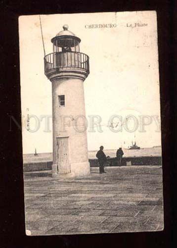 019713 FRANCE LIGHTHOUSE in CHERBOUG Close view Vintage PC