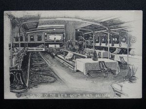 Railway Shipping SALOON OF THE G.E.R. COY'S R.M.S. DRESDEN Liner - Old Postcard