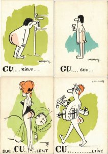 LASSALVY ARTIST SIGNED EROTIC HUMOR 30 VIntage Postcards (L2927)