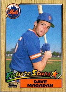 1987 Topps Baseball Card Dave Magadan New York Mets sk3278