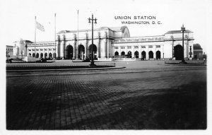 Union Station real photo Washington D.C. Train Unused 