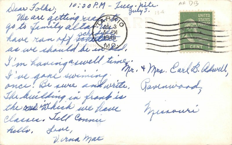 H97/ Tarkio Missouri RPPC Postcard c1940s Tarkio College Building 83