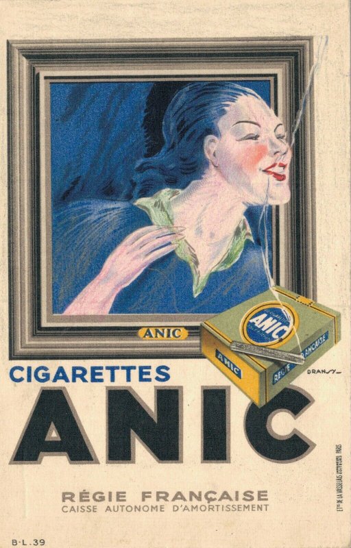 Art Deco Anic Cigarettes Smoking Advertisement 05.16