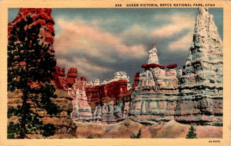 Queen Victoria, Bryce National Park, Utah, rock formations, spires, Postcard