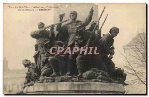 Old Postcard Le Mans L & # 39Attaque Pedestal of the Statue of Chanzy Militaria