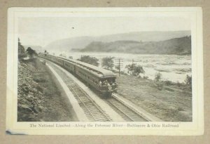 VINTAGE UNUSED POSTCARD THE NATIONAL LIMITED ALONG THE POTOMAC B & O RAILROAD