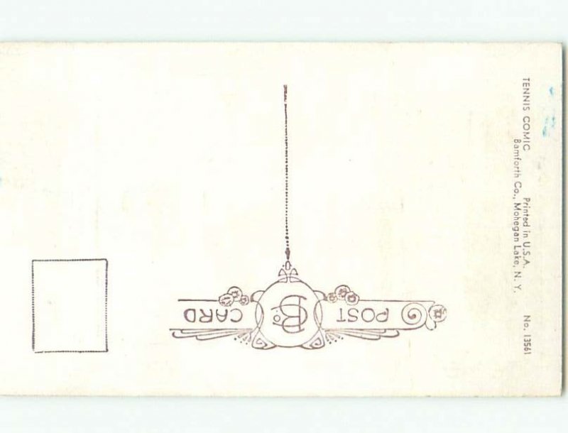 Bamforth Comic KISSING ACROSS THE TENNIS NET AB9852