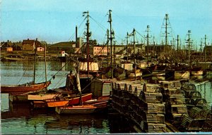 Canada Cape Breton Island Part Of Fishing Fleet At Glace Bay Harbour