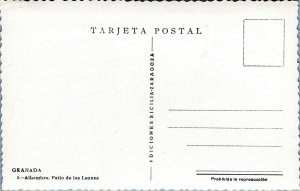postcard Granada. Spain - RPPC Alhambra, Patio de los Leones