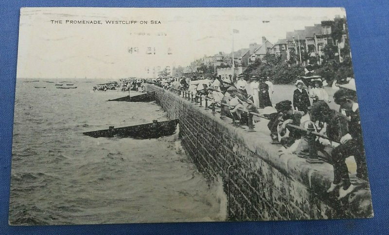 Vintage Postcard The Promenade Westcliff On Sea Essex Postmarked  1921 C1A