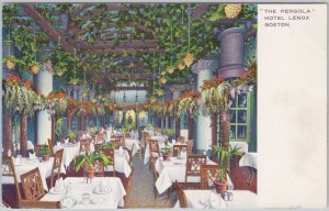 Vintage Hotel Lenox Boston The Pergola Unused Postcard H76