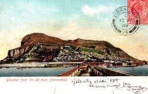 Gibraltar From The Old  Mole Panorama Vintage Postcard 09.82