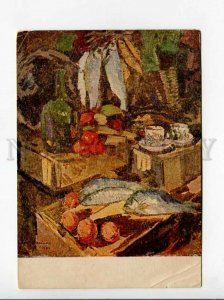 3171378 Still Life w/ FISHES by KOROVIN vintage Russian PC