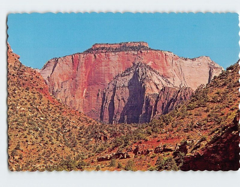 Postcard West Temple & Altar of Sacrifice Zion National park Utah USA