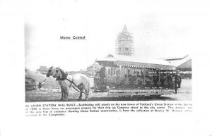 Maine Central Station Portland, Maine, USA, real photo Unused 