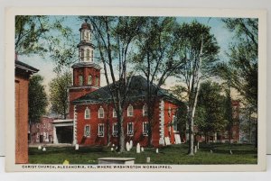 Alexandria Va Christ Church where Washington Worshipped Postcard B6