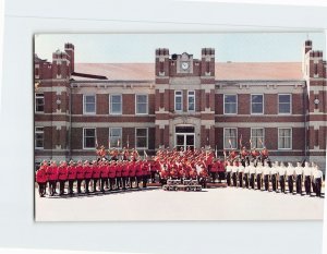 Postcard Royal Canadian Mounted Police members, Administration Building, Canada