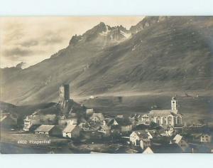 old rppc PANORAMIC VIEW OF TOWN Hospental - Uri Switzerland HM2349