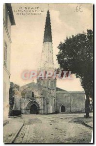 Old Postcard Ile de Re The Bell Tower and the Porch of the Romanesque church