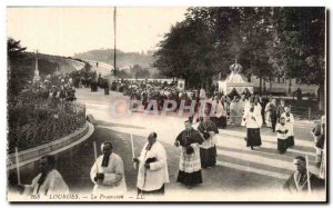 Old Postcard Lourdes Procession