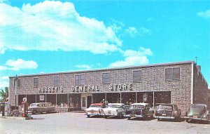 Windsor ME Hussey's General Store Gas Station Old Automobiles Route 32, Postcard