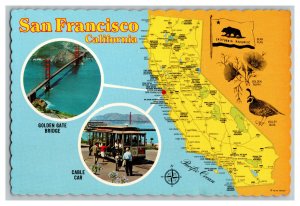 Postcard CA San Francisco California Continental View Card Map 