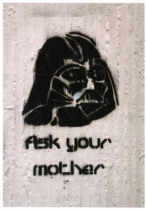 Darth Vader Star Wars F*** Your Mother Graffiti Street Art Postcard