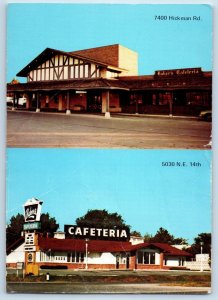 c1950's Baker's Colonial Cafeteria Restaurant Multiview Des Moines Iowa Postcard