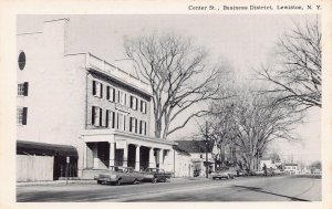 Center Street Business District Cars Lewiston New York 1960s postcard