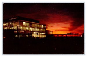 CBS Television City Night View Hollywood California CA UNP Chrome Postcard S23