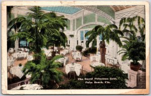 1921 Royal Poinciana Grill Palm Beach Florida FL Table Setting Posted Postcard