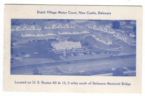 Postcard Dutch Village Motor Court New Castle  DE Delware