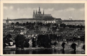 Czech Republic Prague Castle and Little Side  Vintage Postcard C017