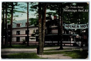 1909 The Pines Hotel Building Sacandaga Park New York NY Posted Antique Postcard