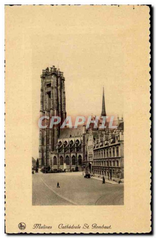 Old Postcard Mechelen Cathedral St Rumbold