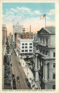 1920s Louisville Kentucky 4tth Street Custom House autos Postcard 25-11516