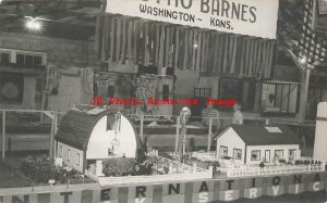 KS, Washington, Kansas, RPPC, Farming Exposition, Barnes Display Exhibit, Photo