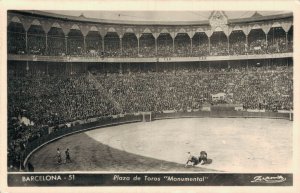 Spain Barcelona Plaza de Toros Monumental Bullfighting Vintage RPPC 07.38