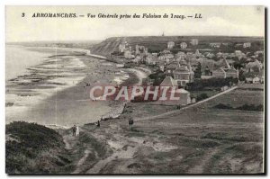 Old Postcard Arromanches General view taken from the cliffs of tracy